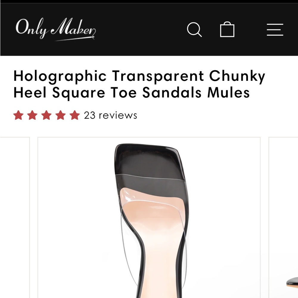 Only Maker Holographic Black Heel
